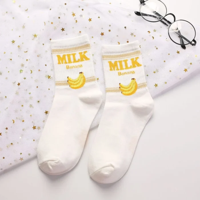 Sweet Sips: Kawaii Fruit Milk Ankle Socks for a Lovely Look