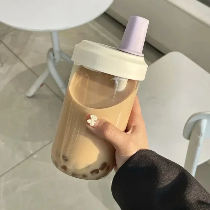 Transparent Plastic Cup with Lid and Straw for Juice, Milk, Bubble Tea, Coffee 500/850ml