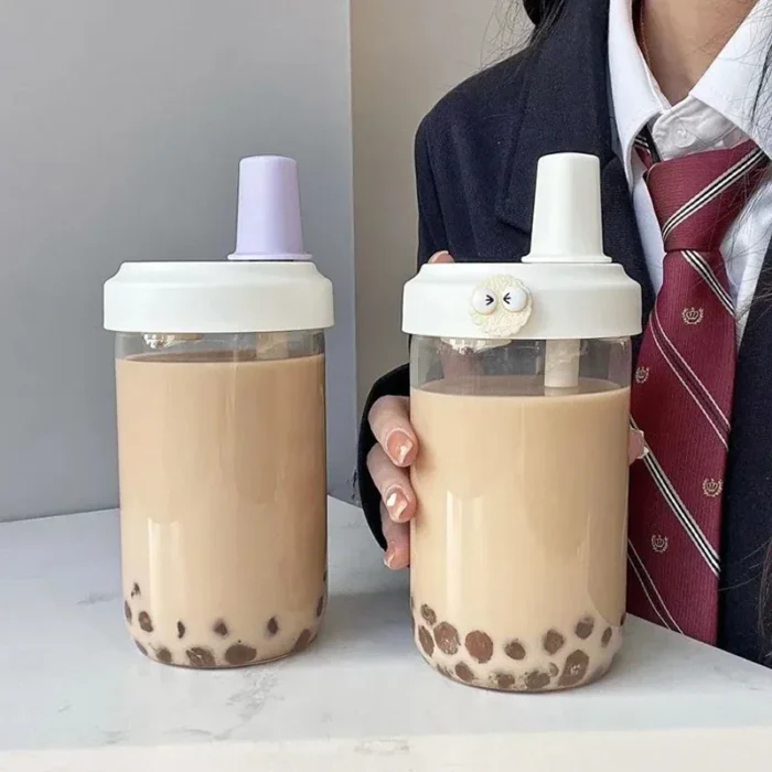 Transparent Plastic Cup with Lid and Straw for Juice, Milk, Bubble Tea, Coffee 500/850ml