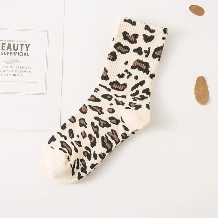 Trendy Leopard Print Socks - 8 Colors, Korean Fashion Statement