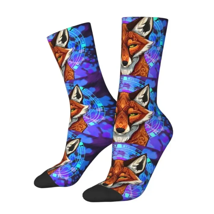 Tribal Red Fox Mandala Men's Crew Socks Unisex Fashion 3D Print Animal Dress Socks