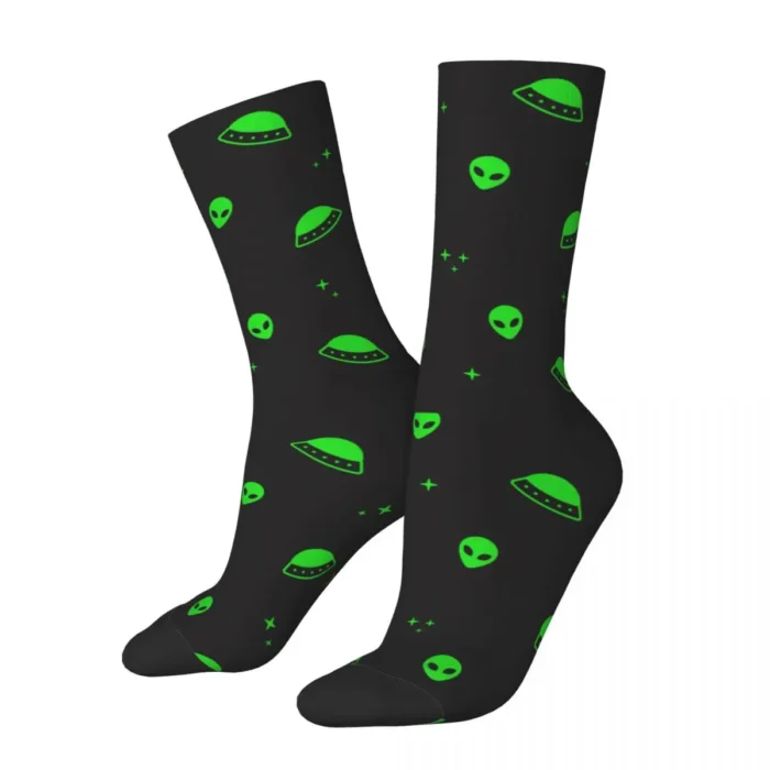 UFO Galaxy Alien Socks - Happy, Funny Unisex Socks for All Seasons