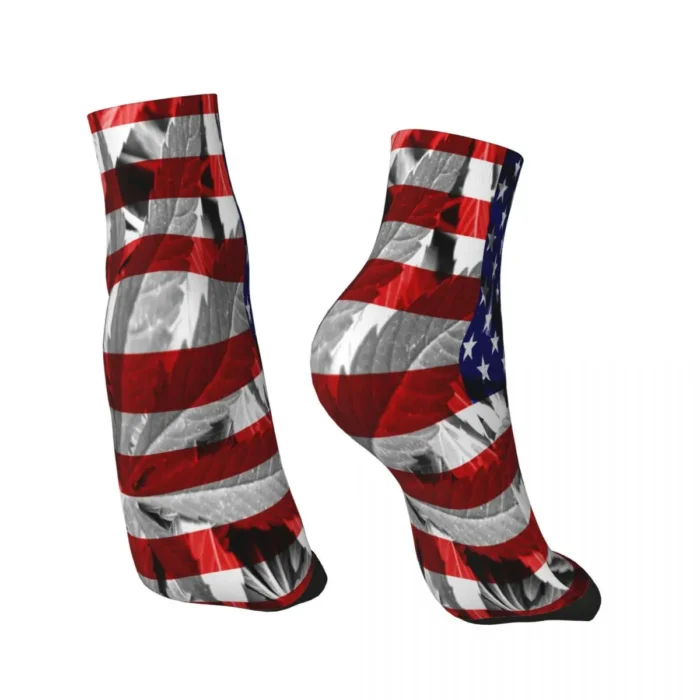 USA Flag Polyester Low Tube Socks - Breathable and Casual Short Socks