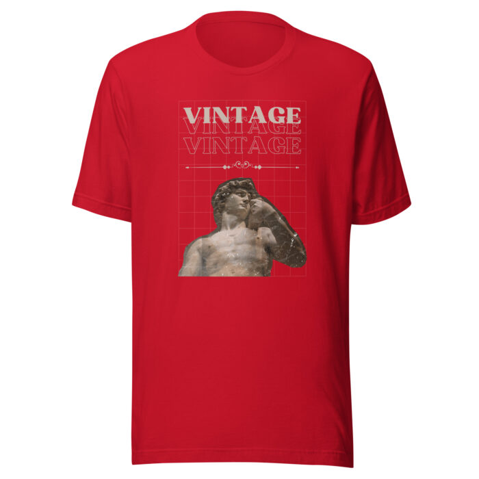 Vintage Sculpture Inspired T-Shirt - Red, 2XL
