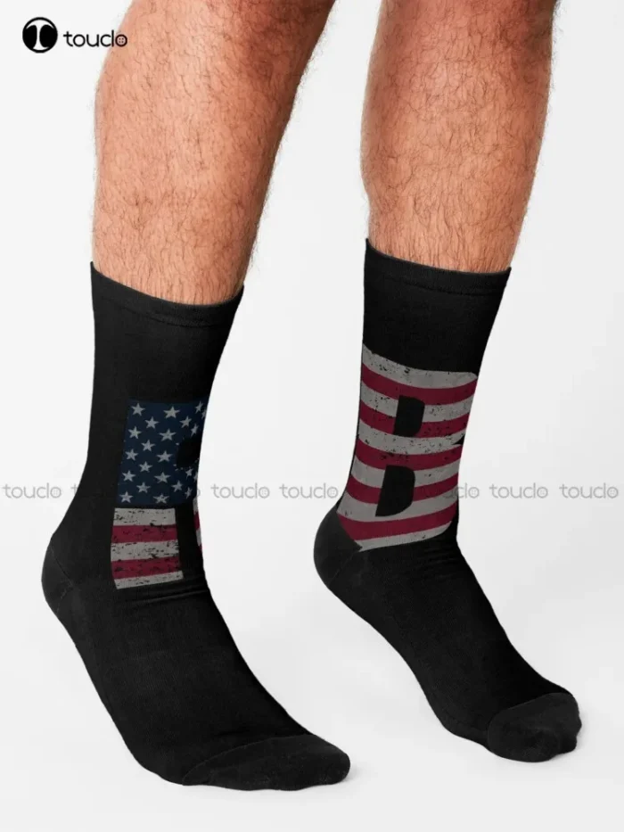 Vintage USA Flag FJB Pro America Socks - Customizable 360° Digital Print, Unisex for All Ages