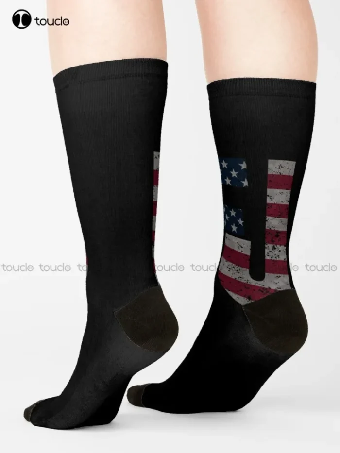 Vintage USA Flag FJB Pro America Socks - Customizable 360° Digital Print, Unisex for All Ages