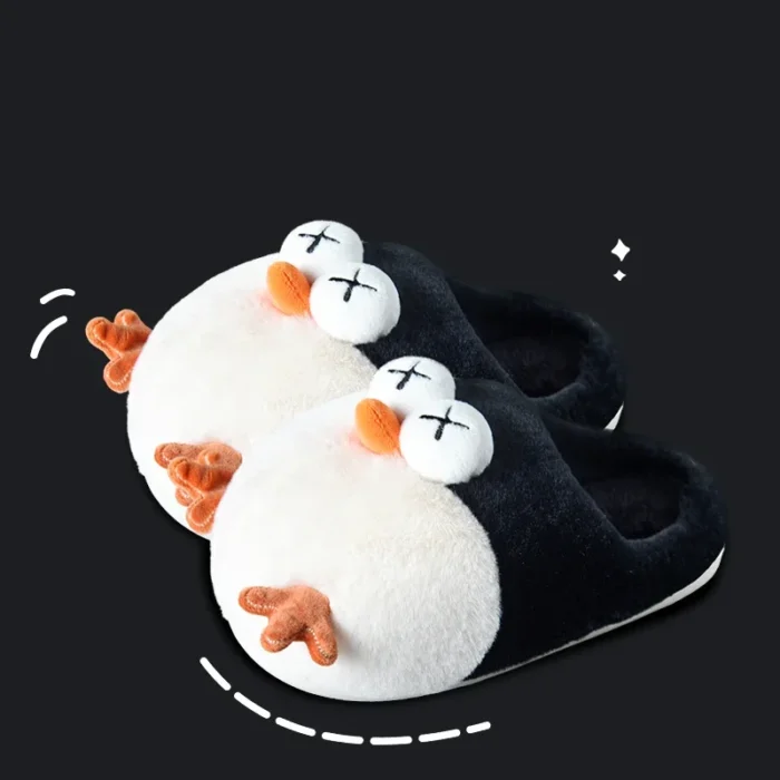 Warmth with a Tweet: Cute Cartoon Bird Cotton Slippers