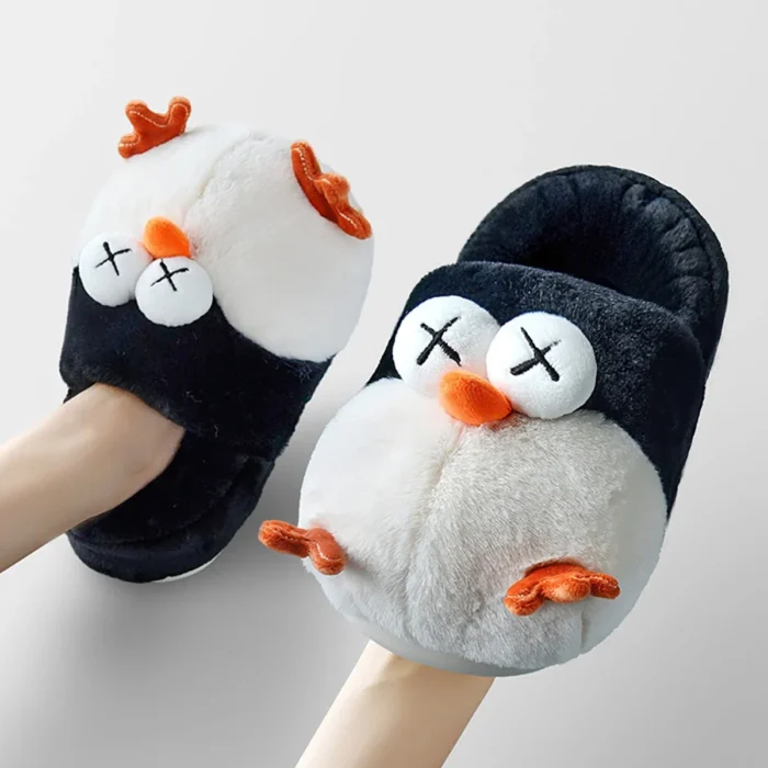 Warmth with a Tweet: Cute Cartoon Bird Cotton Slippers