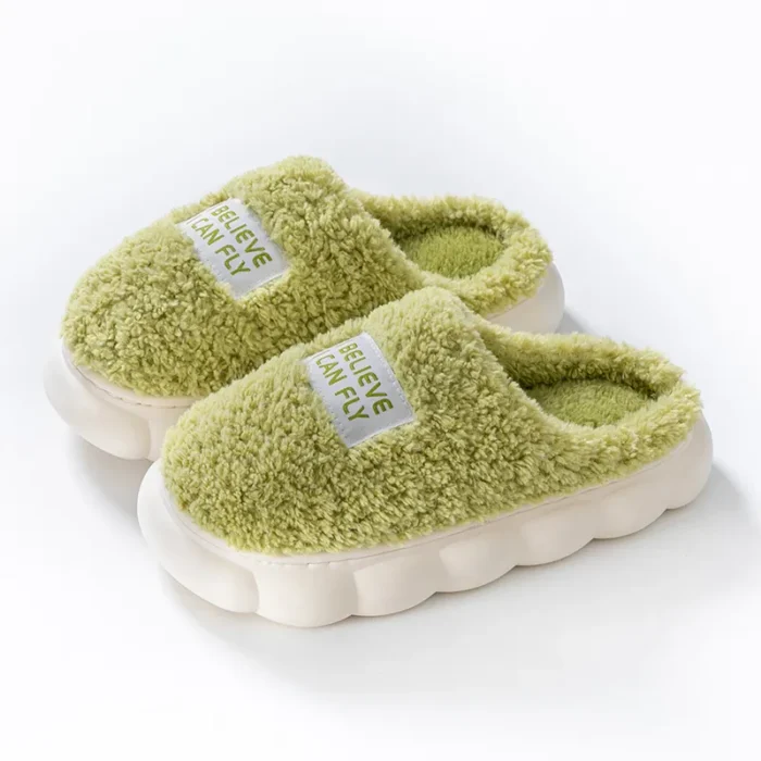 Winter Bliss: Thick Sole Warm Fluffy Slippers for Couples