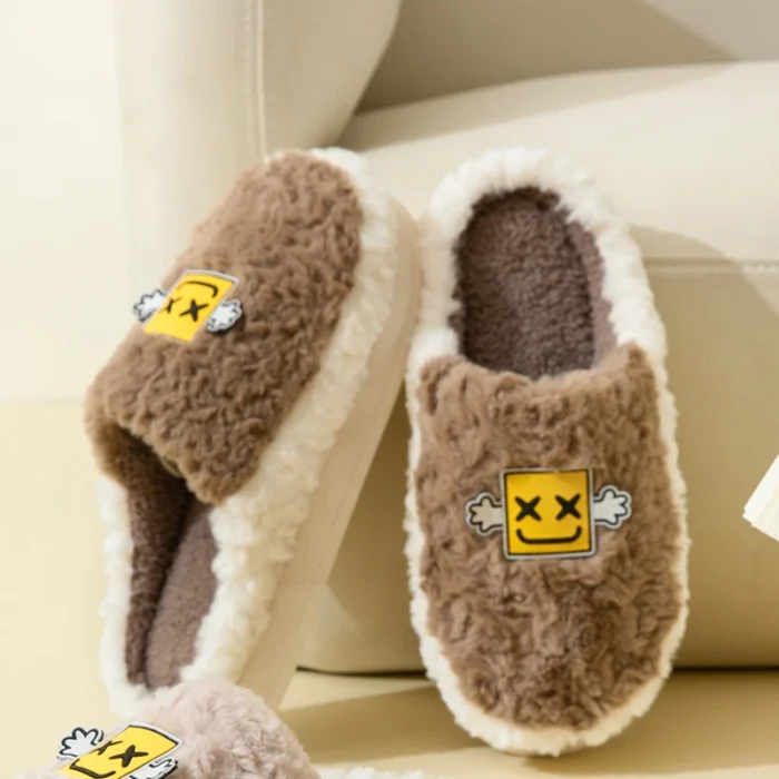 Winter Comfort: Men's Soft Sole Plush Indoor Slides