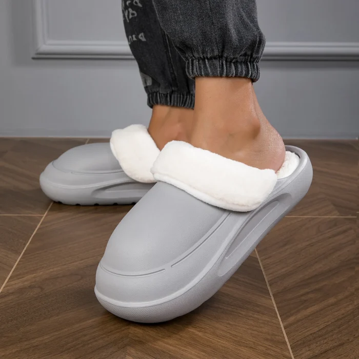 Winter Haven: Men's Warm Cotton Slippers with Soft Fleece Thick Sole