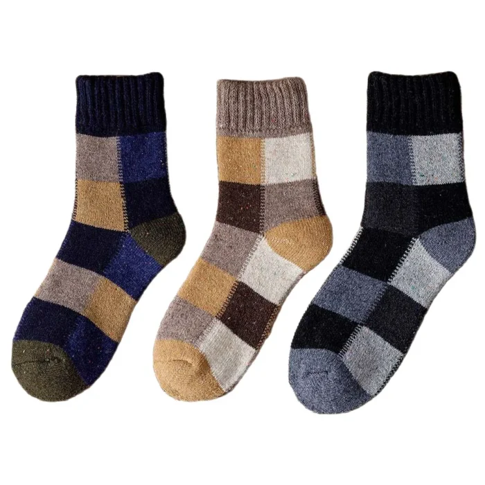 Winter Warmth: 3-Pair Set of Thick Wool Harajuku Socks