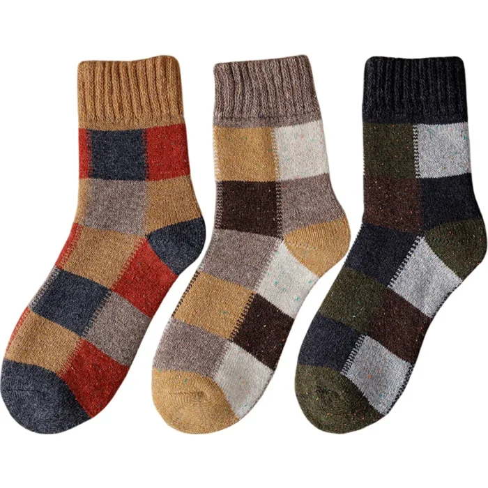 Winter Warmth: 3-Pair Set of Thick Wool Harajuku Socks