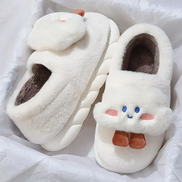 Winter Warmth: Hot Selling Plush Insulated Cotton Sole Slippers for Women