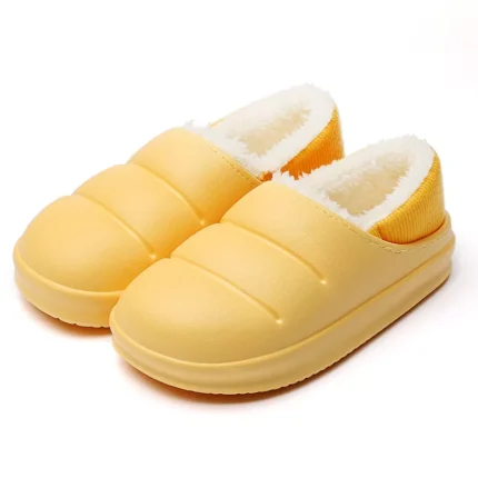 Winter Warmth: Women's Waterproof Fur Slippers with Thick Sole