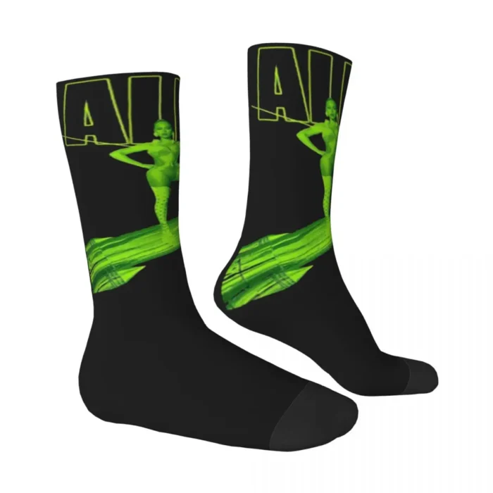 World Tour Alien Kawaii Stockings - High-Quality, Non-Slip Unisex Skateboard Socks for Autumn Adventures