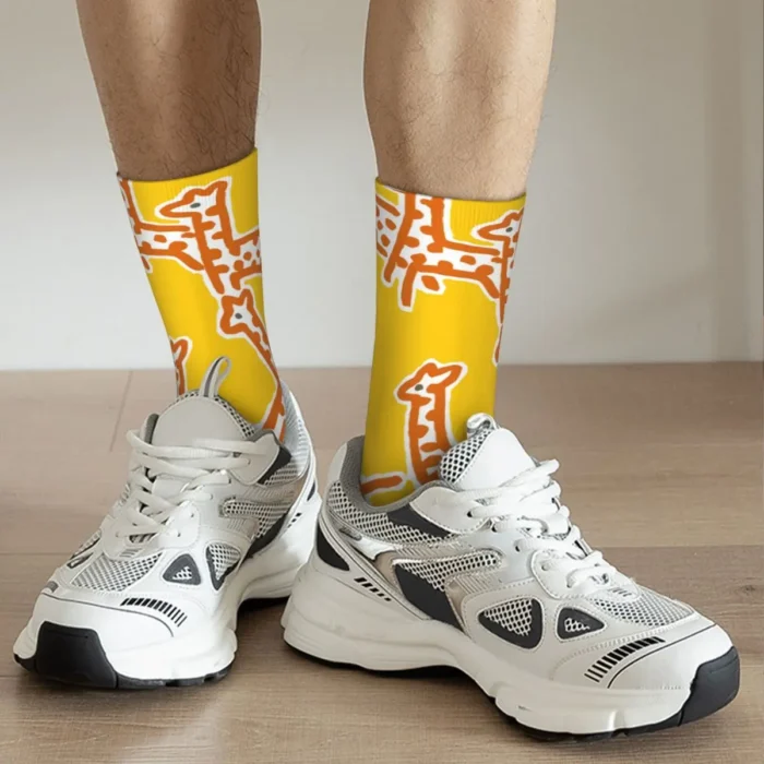 Yellow Giraffe Men's Sporty Breathable Mid-Calf Socks