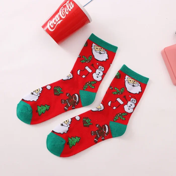 Yuletide Joy: Merry Christmas Cartoon Socks