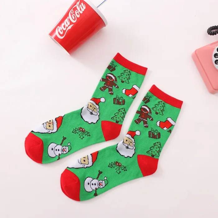 Yuletide Joy: Merry Christmas Cartoon Socks