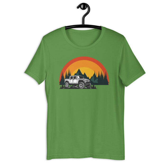 “Adventure Awaits” Tee – Camping Sunset Graphic – Nature’s Hues - Leaf, 2XL