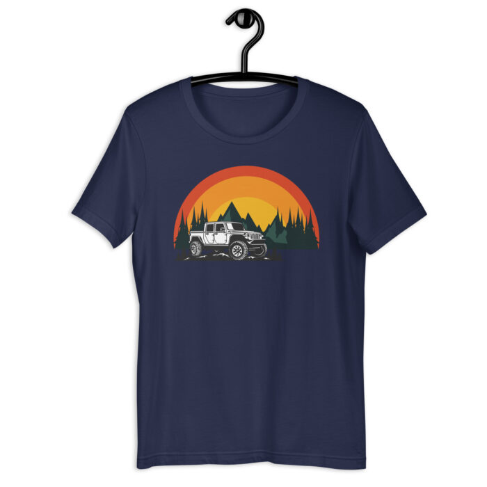 “Adventure Awaits” Tee – Camping Sunset Graphic – Nature’s Hues - Navy, 2XL