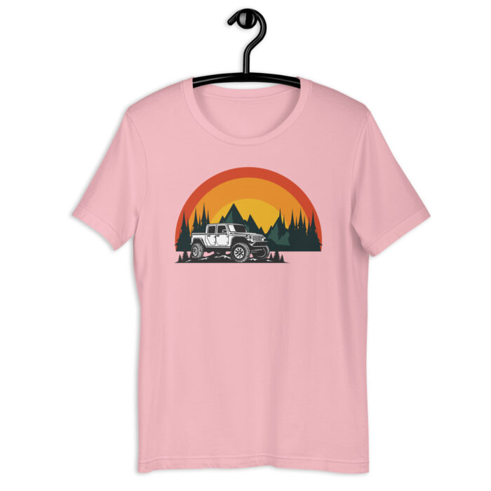 “Adventure Awaits” Tee – Camping Sunset Graphic – Nature’s Hues - Pink, 2XL