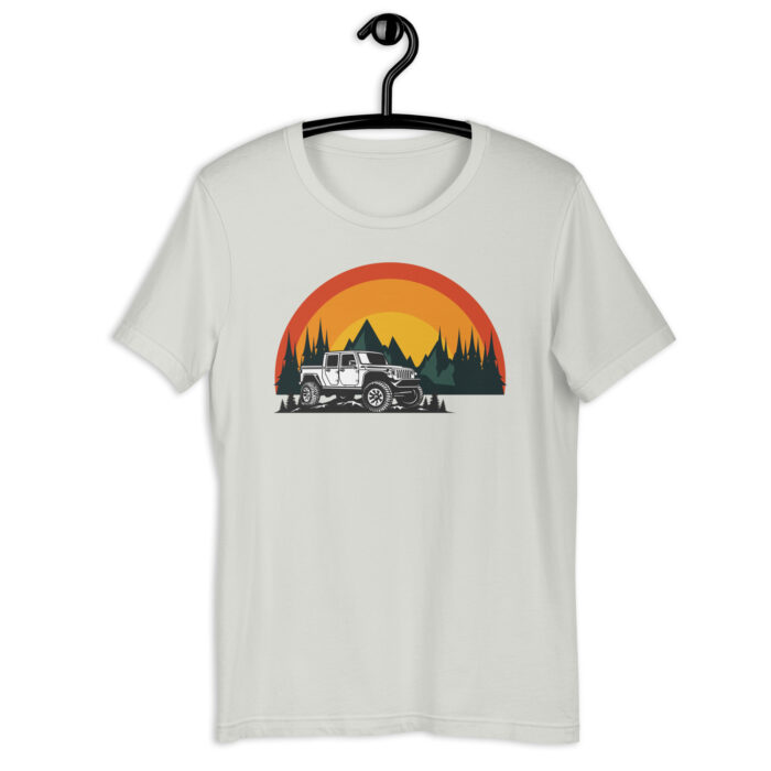 “Adventure Awaits” Tee – Camping Sunset Graphic – Nature’s Hues - Silver, 2XL