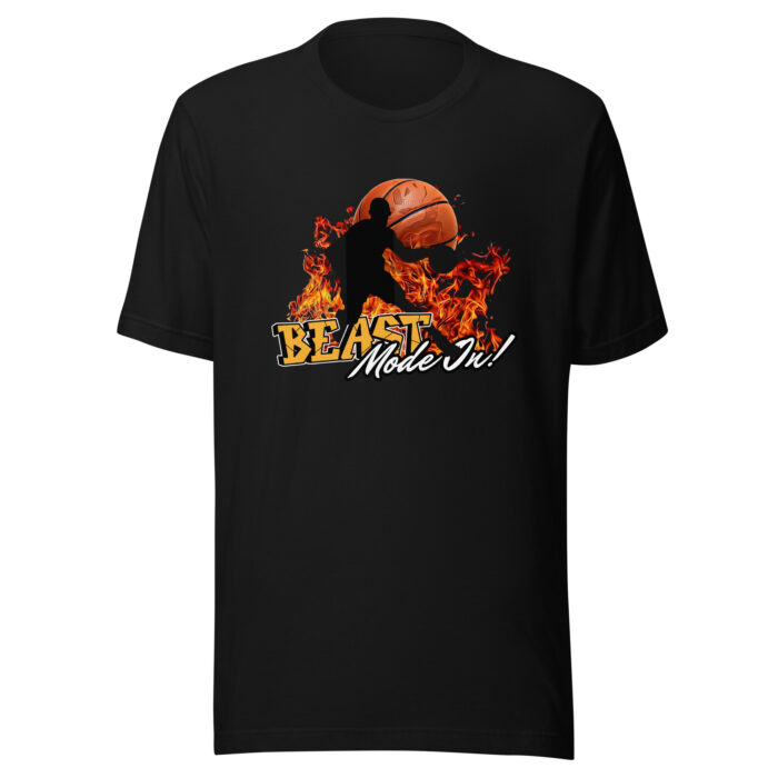 Beast Mode On Basketball T-Shirt – Black & Orange Bold Illustration - Black, 2XL