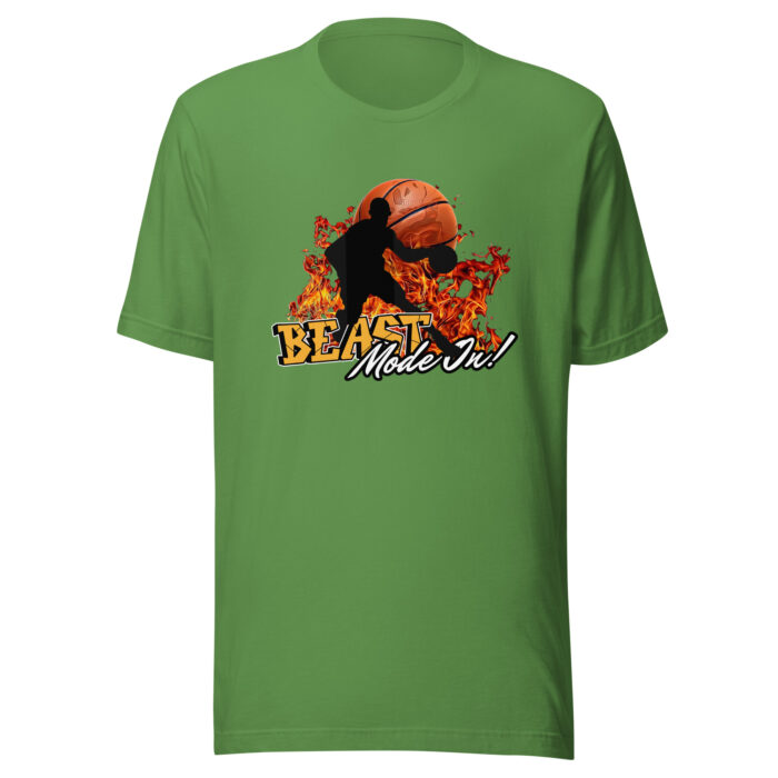 Beast Mode On Basketball T-Shirt – Black & Orange Bold Illustration - Leaf, 2XL