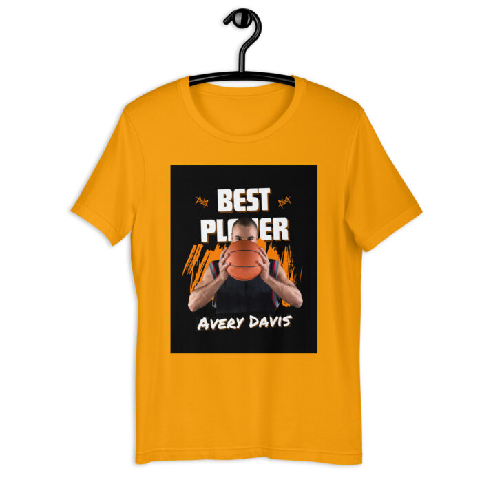 Best Player Modern Basketball Tee – Orange & Black - Gold, 2XL