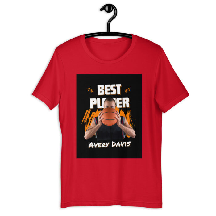 Best Player Modern Basketball Tee – Orange & Black - Red, 2XL