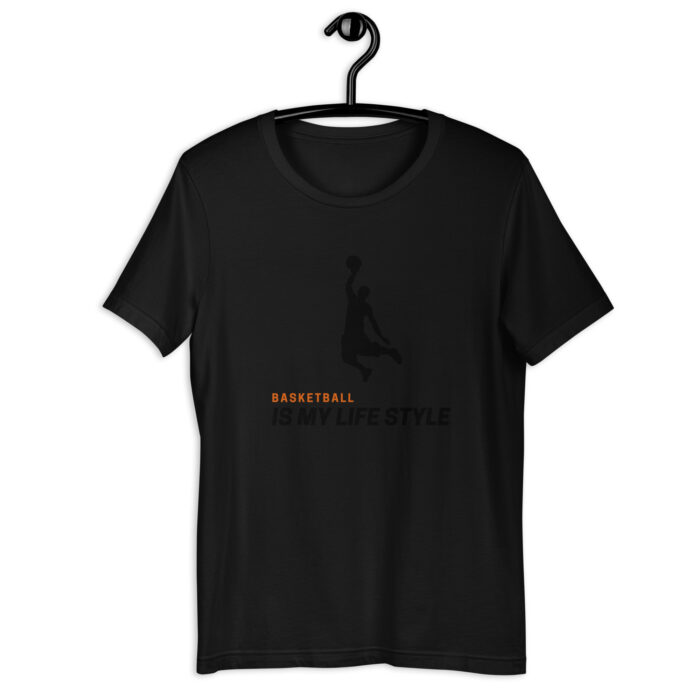 Black & Orange Basketball Player Tee – Dynamic Design - Black, 2XL