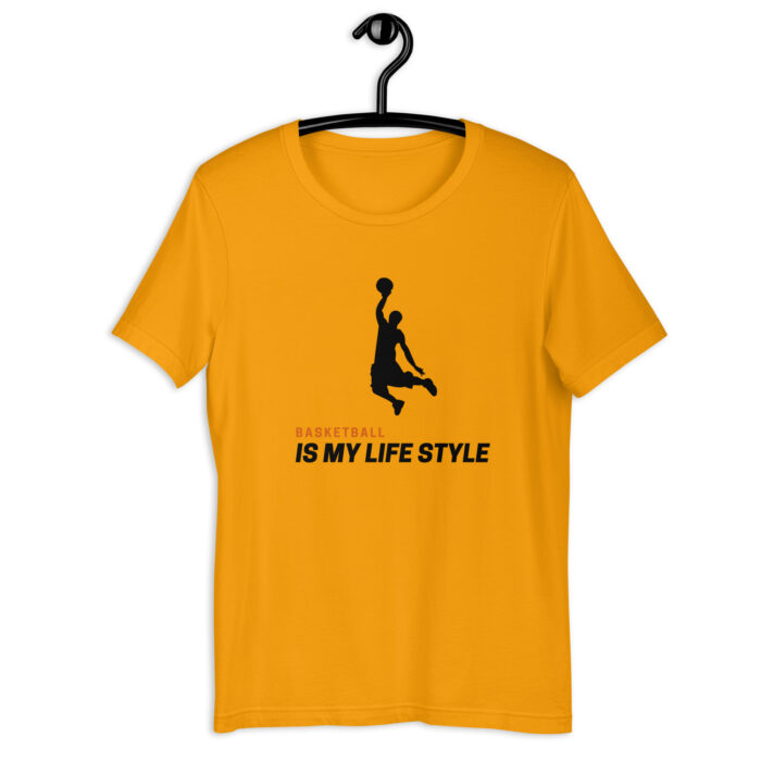 Black & Orange Basketball Player Tee – Dynamic Design - Gold, 2XL