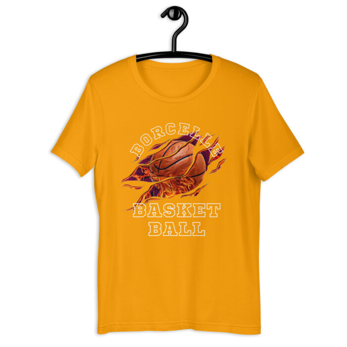 Black Orange Simple Modern Basket Ball T-Shirt - Gold, 2XL