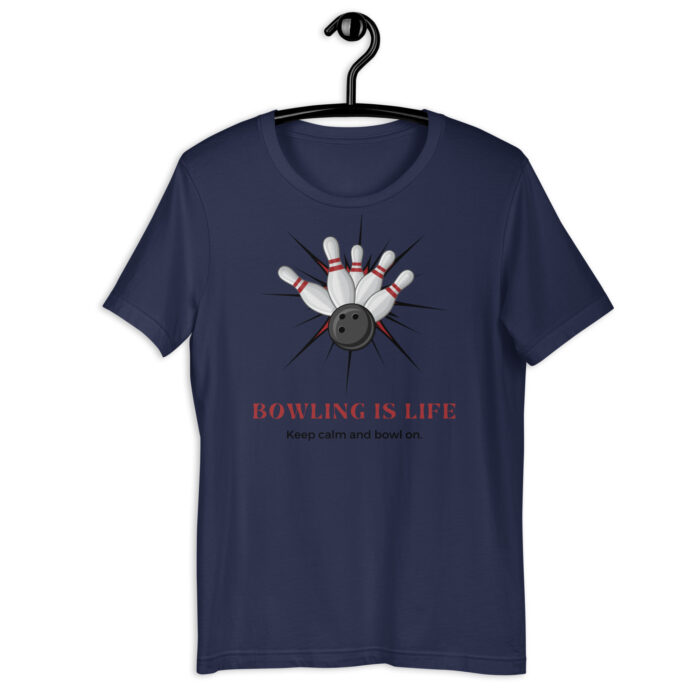 “Bowling is Life” Sports Tee – Strike Your Style - Navy, 2XL