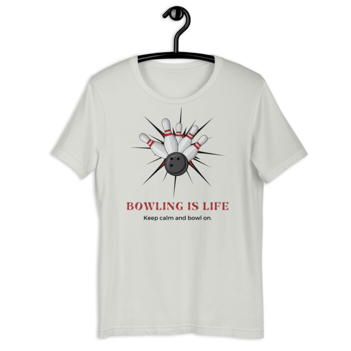 “Bowling is Life” Sports Tee – Strike Your Style - Silver, 2XL