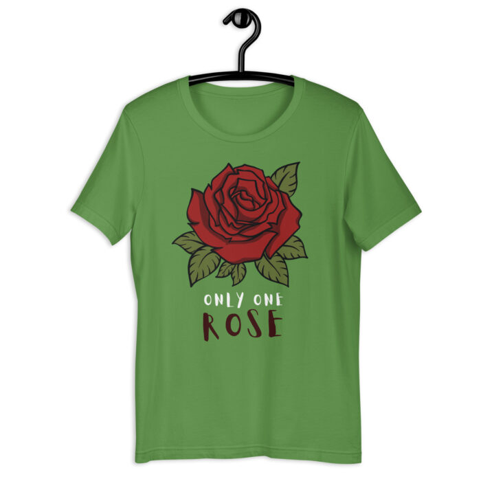 “Chic Rose” Floral Statement Tee – Elegant Color Collection - Leaf, 2XL