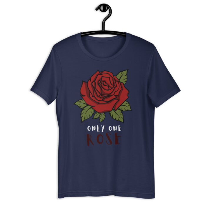 “Chic Rose” Floral Statement Tee – Elegant Color Collection - Navy, 2XL