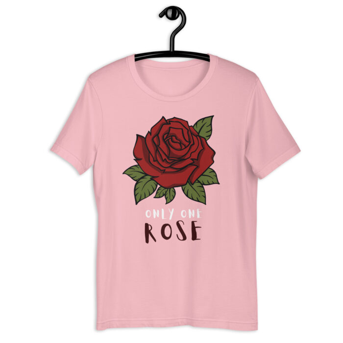 “Chic Rose” Floral Statement Tee – Elegant Color Collection - Pink, 2XL