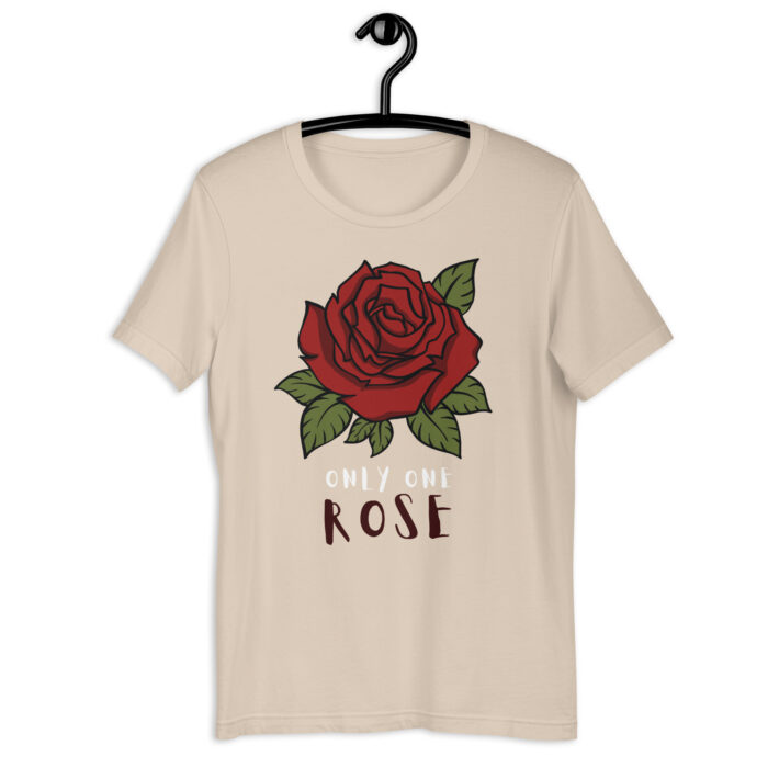 “Chic Rose” Floral Statement Tee – Elegant Color Collection - Soft Cream, 2XL