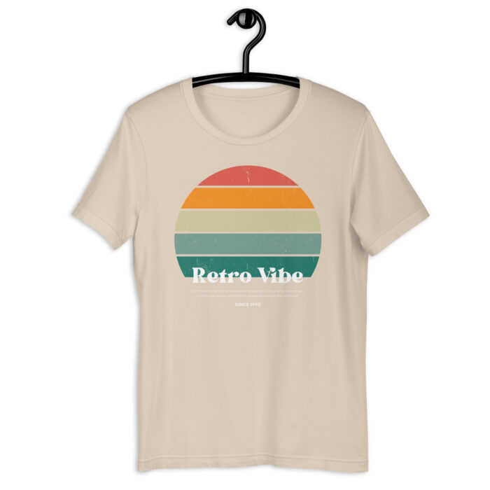 “Classic Sunset” Tee – ‘Retro Vibe’ Print – Nostalgic Color Collection - Soft Cream, 2XL