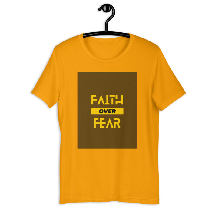 “Courageous Belief” Tee – ‘Faith Over Fear’ Bold Print – Empowering Color Variety - Gold, 2XL