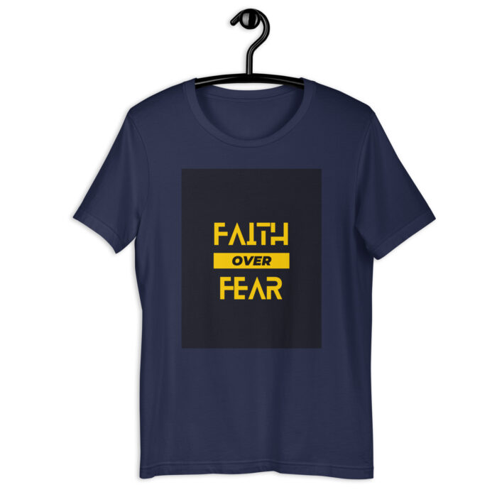 “Courageous Belief” Tee – ‘Faith Over Fear’ Bold Print – Empowering Color Variety - Navy, 2XL