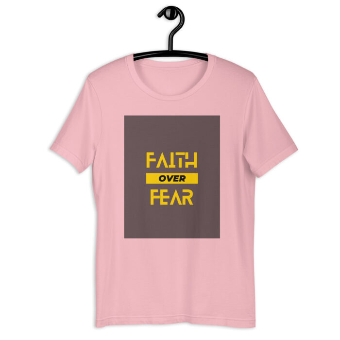 “Courageous Belief” Tee – ‘Faith Over Fear’ Bold Print – Empowering Color Variety - Pink, 2XL