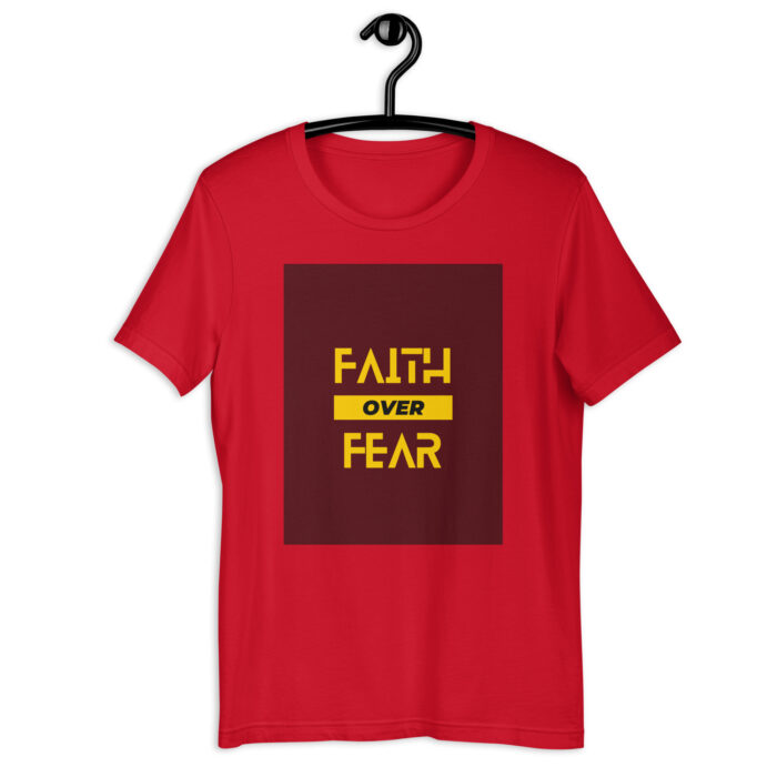 “Courageous Belief” Tee – ‘Faith Over Fear’ Bold Print – Empowering Color Variety - Red, 2XL
