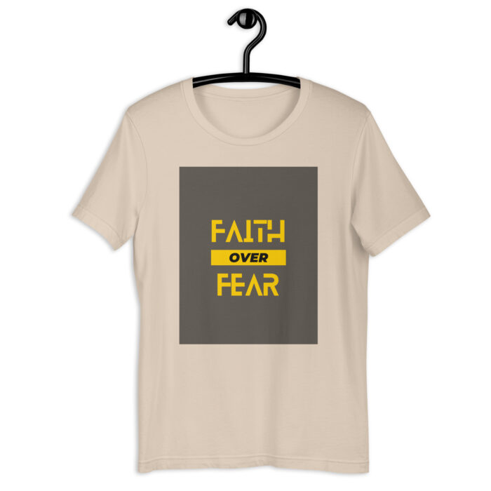 “Courageous Belief” Tee – ‘Faith Over Fear’ Bold Print – Empowering Color Variety - Soft Cream, 2XL