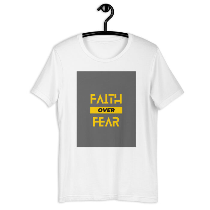“Courageous Belief” Tee – ‘Faith Over Fear’ Bold Print – Empowering Color Variety - White, 2XL