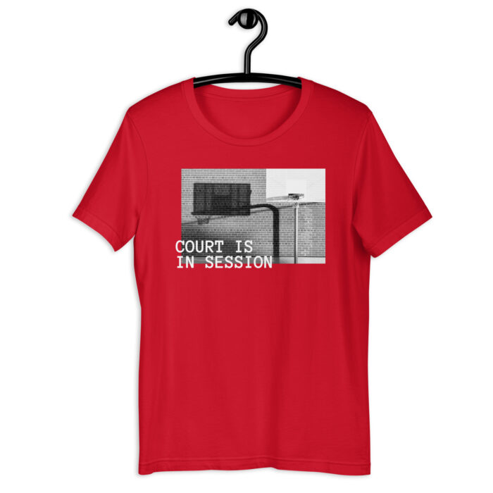 “Court Is In Session” Multi-Color Basketball Tee - Red, 2XL