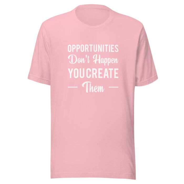 “Create Opportunities” Inspirational Quote Tee – Sleek Black - Pink, 2XL