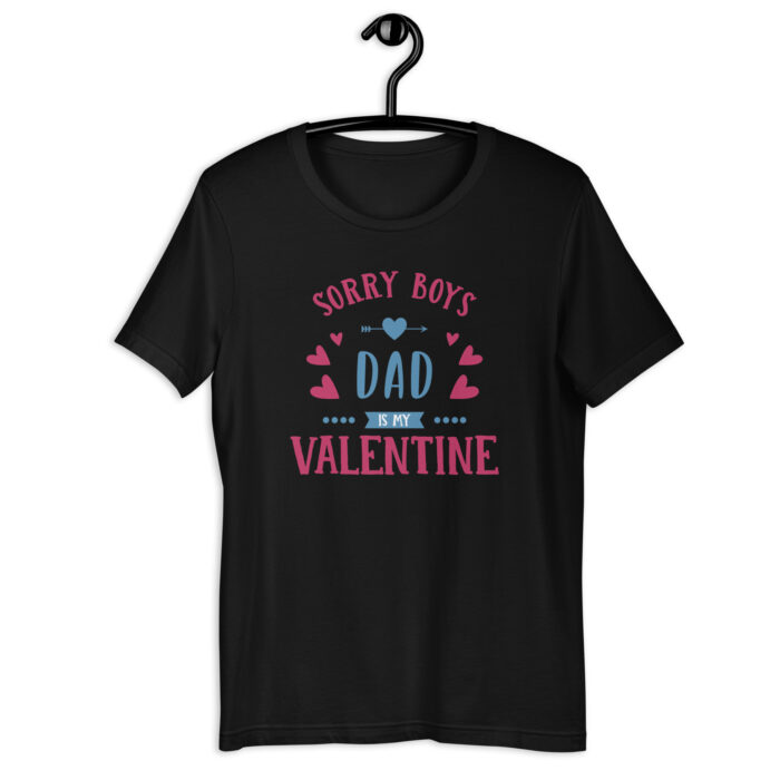 “Dad’s My Valentine” Playful Tee – Lovable Color Range - Black, 2XL